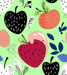 清新水果图案插画