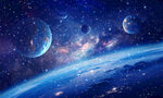 太空星球星空背景图