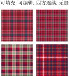 春夏格子面料   红色格子图案