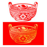 传统中式金元宝纹聚宝盆