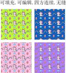 独角兽 卡通小马  马年印花