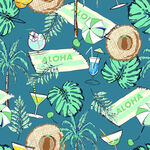 热带风情度假元素图案