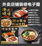 港式茶餐厅外卖店铺装修店招海报