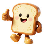 可爱面包卡通形象竖大拇指