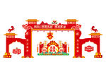 喜庆中式门楼装饰