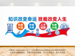 知识改变命运学校文化背景墙