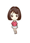 可爱卡通短发女孩形象Q版