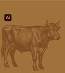 牛矢量插画