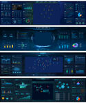 科技感数据可视化界面组图