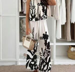 黑白花卉植物剪影图案