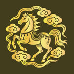 手绘风马年祥瑞艺术插画包装封面