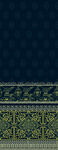 深蓝底饰绿色花纹图案汉服
