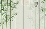 隔断屏风水墨竹子山水画背景墙