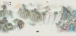新中式屏风山水画