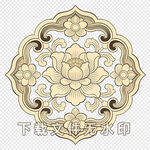 传统中式莲花纹装饰图案