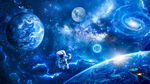 太空宇航员星球宇宙黑洞星空背景