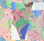 多彩热带植物印花布料