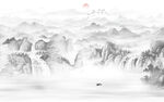 水墨山水风景画