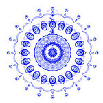 蓝白色曼陀罗花纹图案