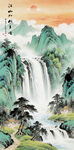竖幅山水画
