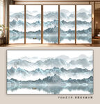 中式山水背景墙装饰画