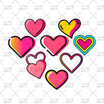 多彩爱心图案集合