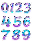 彩色透明玻璃字数字系列艺术字