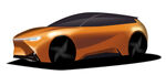 未来感橙色概念汽车PS绘制源件