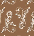 棕色底白色花卉藤蔓图案