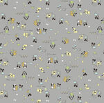 灰色底可爱动物图案布料