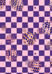 紫色棋盘格与装饰图案
