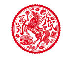 马年剪纸图案
