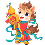 马年新年葫芦福禄吉祥如意小马驹
