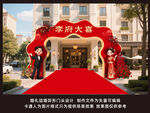 喜庆婚礼拱门布置场景