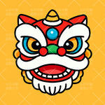 可爱舞狮头形象