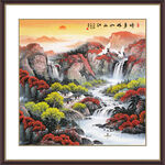 旭日东升山水画壁画