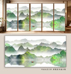 新中式意境山水背景装饰画