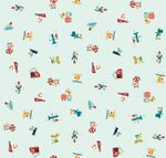 多彩卡通图案无缝背景