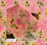 粉色花卉图案布料纹理