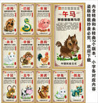 十二生肖海报展板挂画宣传文化墙