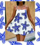 蓝色海星图案背景