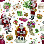 圣诞元素无缝图案设计
