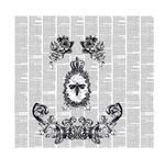 复古花纹中的神秘面具图案