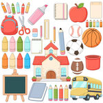 学习体育用品学校足球篮球蜡笔