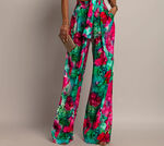 多彩花卉图案印花布料