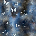 梦幻蓝调蝴蝶纷飞画面