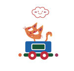 小猫乘玩具车欢乐出行