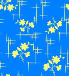 蓝色底黄色小花几何图案