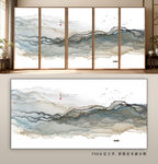 中式山水屏风装饰画