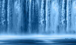 蓝色瀑布背景图